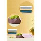 3Lu 3 Renk Storage Kahvaltilik Cerez Meyve Saklama Kabi 600 Ml Peynir Zeytin Kutusu Cerezlik