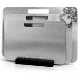 3’lü 304 Paslanmaz Çelik Kesme Tahtası Seti – Ahşap Standlı, Çift Taraflı Desenli Yüzey, Bulaşık Makinesinde Yıkanabilir, Günlük Mutfak Kullanımı Için Mini, Küçük ve Büyük Boy (17X26 / 20X30 / 23X34 C - 0 - 19 L
