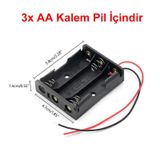 3'lü AA Kalem Pil Kutusu Yuvası 4.5V Kablolu Kalem Pil Tutucu