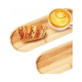 3'lü Ahşap Oval Sunum Tabağı Seti – 3 Farklı Boy (33X10 Cm, 39X15 Cm, 13X5 Cm) – Şık ve Dayanıklı Servis Tabakları, Mutfak ve Sofra Sunumları Için - Option-1 - 51R-Turuncu
