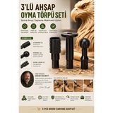 3'lü Ahşap Oyma Törpü Seti Spiral Avuç Taşlama Makinesi Uçları - Genel