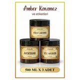 3'Lü Amber Kavanoz Ve Kozmetik Temalı Etiketleri