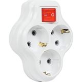 3lü Anahtarlı Golyat, Üçlü Topraklı Priz Duvar Tipi Çoklayıcı Fiş, 16A 250 Volt, Max 3600 - Çok Renkli