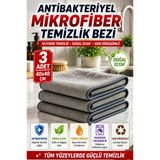 3'Lü Antibakteriyel Mikrofiber Temizlik Bezi 40X40 Cm Çok Amaçlı Mutfak Cam Banyo Temizlik Seti