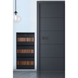 3'lü Antrasit Metal Ayakkabılık Ahşap Detaylı ( Kilitli ) - Antrasit - Çam