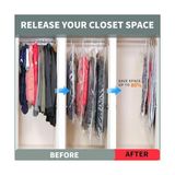 3'lü Askılı Vakumlu Hurç Elbise Torbası Kılıfı 145X70 105X70 90X60 Vakumlu Gamboç Kıyafet Koruma ve Saklama Çantası Dolap Düzenleyici Organizer - Option-1 - 001-Renkli