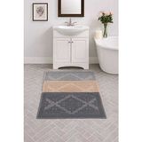 3'lü ayak havlusu-ayak paspası 50*70 cm 3 adet - banyo - misafir -çeyizlik %100 pamuk - Koyu Gri - Bej - Açık Gri