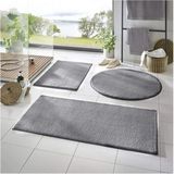 3'lü Banyo Paspası Halısı Peluş Halı Klozet Takımı Siyah 60X100 60X40 60X60(YUVARLAK)