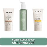 3'lü Bb Krem - Yağ Bazlı Cilt Temizleme Jeli - Nemlendirici Koruyucu Güneş Kremi Seti