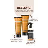 3'lü Besleyici Saç Bakım Seti, Tuzsuz Şampuan 250ml, Saç Bakım Kremi 200ml, Saç Bakım Spreyi 250ml