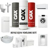 3'lü Beyaz Eşya Boyama Seti-Sararmaz Akrilik Beyaz Boya, Pas Önleyici Astar ve Koruyucu Vernik 400ML - PARLAK BEYAZ