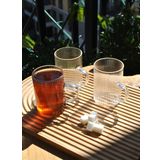 3'lü Borosılıkat Cam Bardak Çizgili Kulplu Çay Kahve Bardağı Isıya Dayanıklı Kupa-200 ml