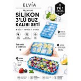 3'Lü Buz Kalıbı Seti, Büyük Buzlar, Normal Buzlar, Mini Buzlar