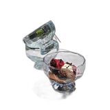 3'lü Cam Dondurma Kasesi Magnolya Puding Tatlı Çerezlik Ayaklı Kase Sunum SETI-225 ml Jasmın