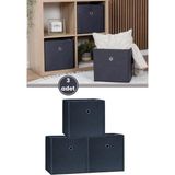 3'lü Çamaşır Oyuncak Raf Düzenleyici Set, Kapaksız Dolap Içi Saklama Kutusu (30X30X30CM) 3 Adet - Antrasit - 30 x 30 x 30 cm