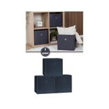 3'lü Çamaşır Oyuncak Raf Düzenleyici Set, Kapaksız Dolap İçi Saklama Kutusu 30x30x30cm 3 Adet Antrasit
