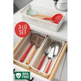 3'lü Çekmece Içi Kaşıklık Sepet Organizer