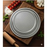 3'lü Çelik Pizza Tepsisi Seti, 28-34 Cm, Ev Tipi Pişirme Araçları - Altın - Gümüş - Bakır - Seçenek 1