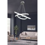 3'lü Çember Led Avize - - Kumandalı / Krom Krom