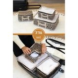 3'lü Çok Amaçlı Seyahat ve Dolap Organizer Seti - Ahşap - Ceviz - Seçenek 1