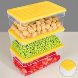 3'lü Derin Mikrodalga Uyumlu Organizer Set Düzenleyici Gıda Erzak Saklama Kabı 2500ML Sarı