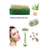 3'lü Doğal Set Kabak Lifli Aloe Vera Sabun Peeling Taşı Yüz Masaj Aleti