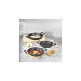 3'lü Döküm Sahan Seti, 3'lü Yumurta, Omlet Tavası, 3 Boy Döküm Siyah Granit Sahan Tava (22C - 100 ml - 51R-Turuncu