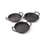 3'lü Döküm Sahan Seti, 3'lü Yumurta, Omlet Tavası, 3 Boy Döküm Siyah Granit Sahan Tava (22CM-20CM-18CM) - standart