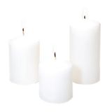 3lü Ekru Silindir Mum Seti (5,5 cm-7,5 cm-10 cm) KIRMIZI
