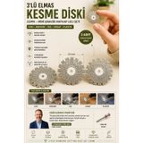 3lü Elmas Kesme Diski Seti 22mm - Mini Gravür Matkap Ucu Cam Seramik Taş Ahşap Plastik Kesici Testere Bıçağı Mandrel Başlıklı Hassas Hobi Oyma Aşındırma Disk Seti 723542
