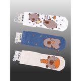 3'Lü Erkek Çocuk Capy Bara Desenli Soket Çorap