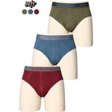 3'lü Erkek Düz Pamuklu Renkli Boxer | Slip Boxer - Haki - Bordo - XL
