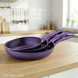 3Lü Granit Tek Saplı Tava Seti - Violet
