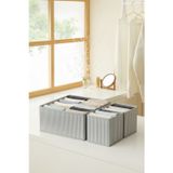 3’Lü Gri Çizgili Çekmece İçi Düzenleyici Organizer Set – Çok Amaçlı Dolap İçi Kutu Seti