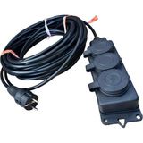 3’lü Grup Priz 3x2.5mm Ttr Topraklı Siyah Kauçuk Uzatma Kablosu (10 Metre) - Ahşap - Bej - Siyah