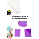 3'Lü Hamur Şekillendirici Ve Krema Sıkma Torbası Kek - Pasta Süsleme Seti Plastik
