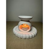 3lü Hediyelik,dekoratif Set, Mumluk Buhardanlık, Tepsi, 1 Tealight Mum - Çok Renkli
