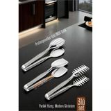 3’Lü İnox Çelik Mutfak Maşa Seti - Makarna Pasta Salata Çok Amaçlı Maşa 3 Lü Set