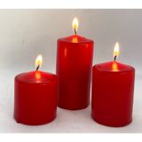 3LÜ KIRMIZI SİLİNDİR MUM SETİ(5,5 CM-7,5 CM-10 CM)