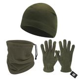 3'lü Kışlık Set Polar Bere, Eldiven, Boyunluk - Warm - Haki - (SBLN.008)