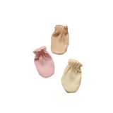 3lü Krem-Bej-Pembe Yenidoğan Eldiven Set Model 6 0-3 AY
