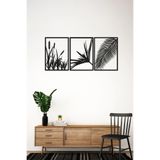 3'lü Lazer Kesim Dekoratif Ahşap Sazlık Tablo - 98x25 cm (Her Biri 18x25 cm)