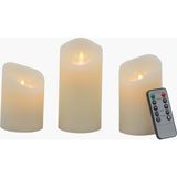 3'lü LED Mum Set Ivory A - Fildişi