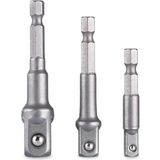 3'lü Lokma Adaptörü Seti, 1/2-1/4-3/8 Inç, Hex Plus