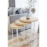 3lü Lüx C Zigon Sehpa Beyaz Rivoli beyaz - rivoli 50 x 50