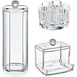 3'lü Makyaj Pamukluğu Düzenleyici Organizer Set