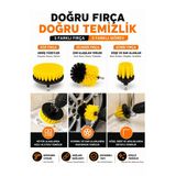 3'Lü Matkap Ucu Temizlik Fırça Seti | Fayans, Derz, Banyo, Mutfak, Jant Ve Küvet Temizleme Aparatı