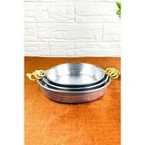 3lü Metal Sahan Tava Seti Çift Kulp 16CM-18CM-20CM - Gri