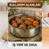 3'Lü Metal Sefer Tası - Paslanmaz Çelik - 16 Cm