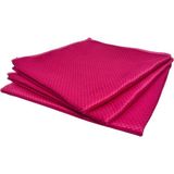 3’lü Mikrofiber Cam Bezi 40X40 cm – Baklava Desenli, Iz Bırakmaz, Süper Emici - Pembe